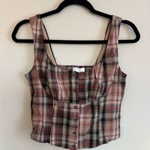 Plaid Sleeveless Top